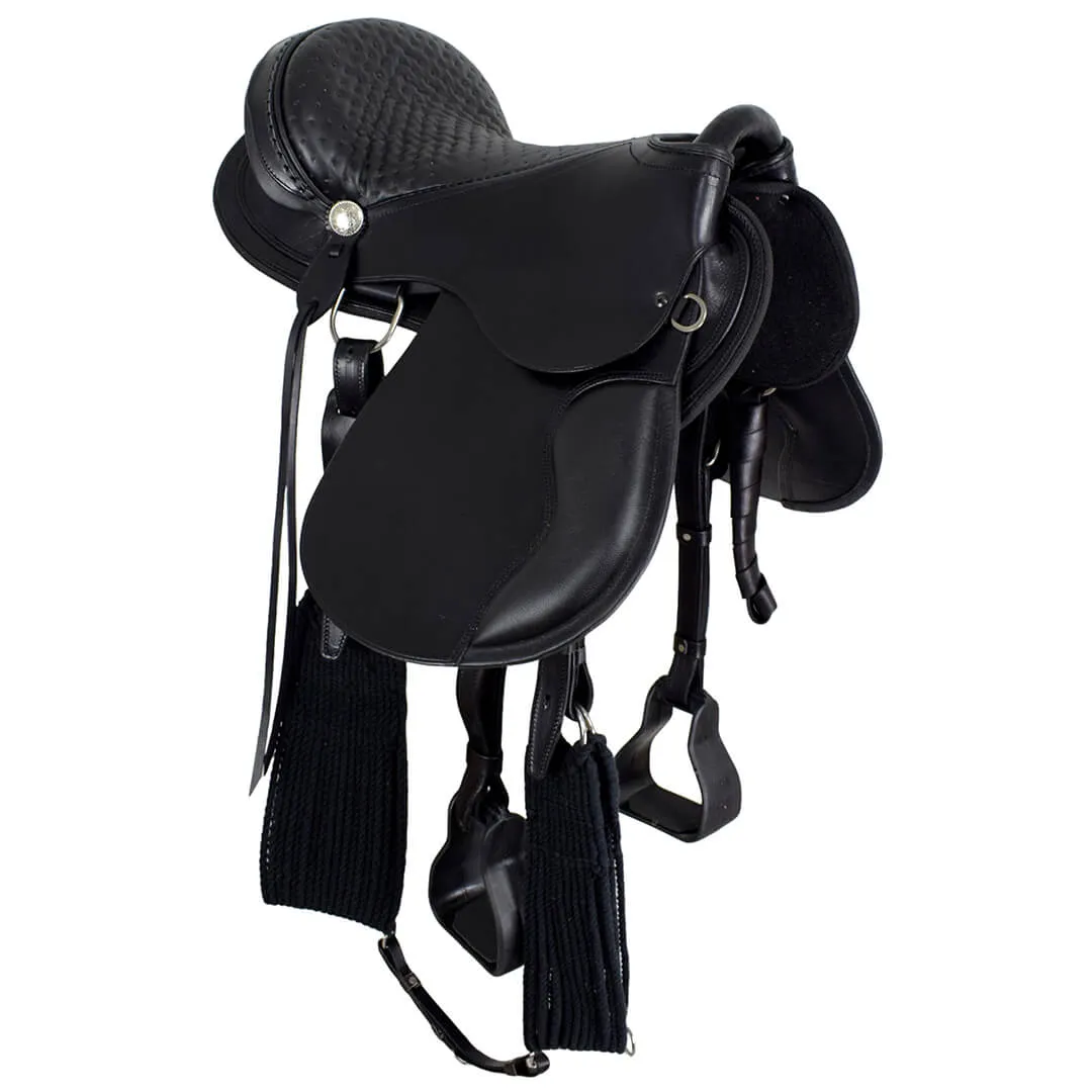 Sela Australiana Mangalarga SV1280 - Preta - Completa com Estribos e Barrigueira
